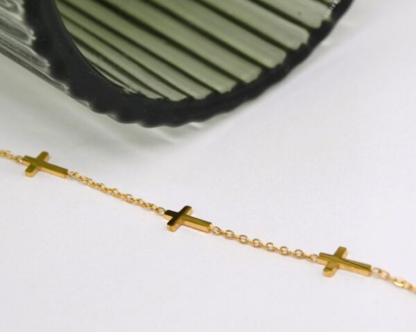 Small Crosses Gold Bracelet
