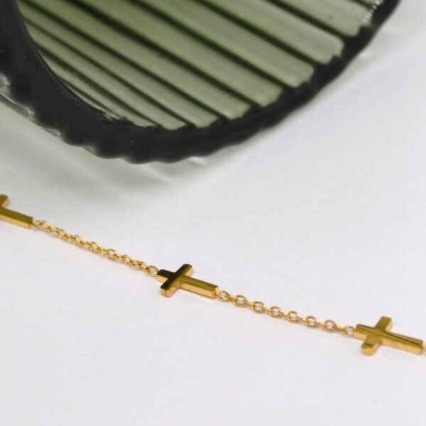 Small Crosses Gold Bracelet