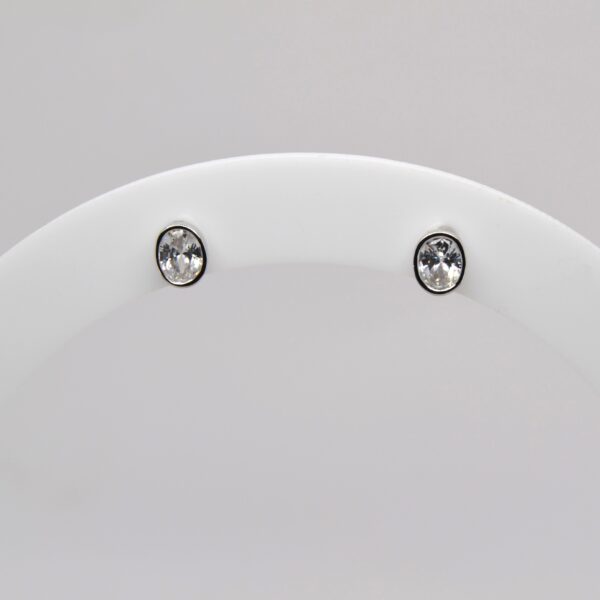 Bezel Oval Studs