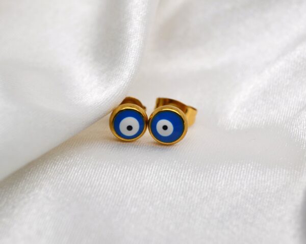 Gold Evil Eye Studs