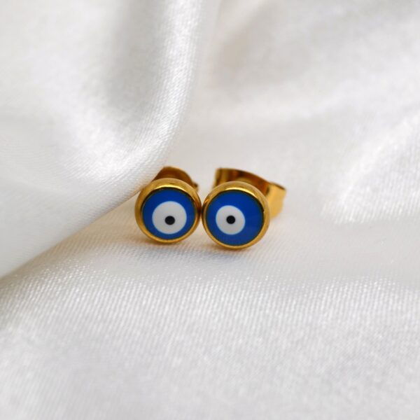 Gold Evil Eye Studs