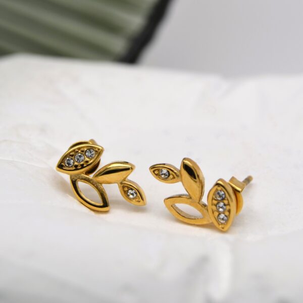 Leafy Gold Studs