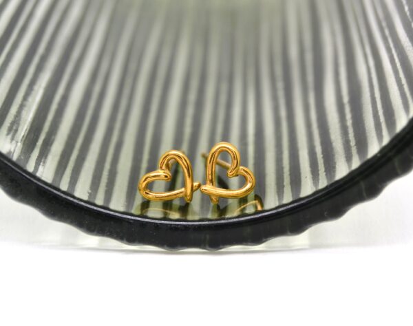 Gold Cut-out Heart Studs