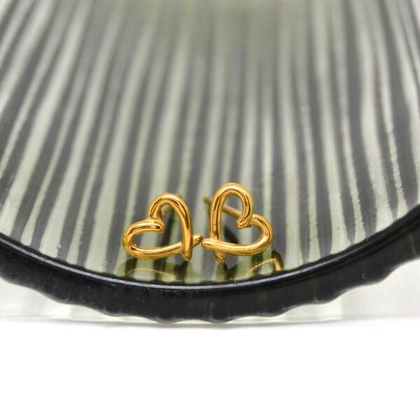 Gold Cut-out Heart Studs