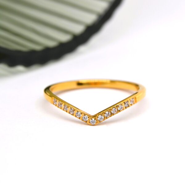 Gold Bling Wishbone Ring